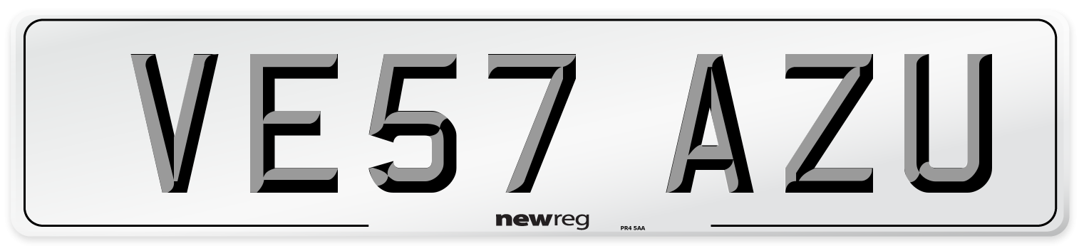 VE57 AZU Number Plate from New Reg